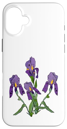 Damen Iris Blume Botanische Wildblumenblumenblumengrafik Hülle für iPhone 16 Plus Damen Iris Blume Botanische Wildblumenblumenblumengrafik Hülle für iPhone 16 Plus von Frauen Blumenblumen Boho Grafik