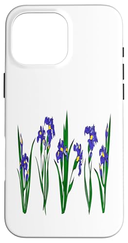Damen Iris Blume Botanische Wildblumenblumenblumengrafik Hülle für iPhone 16 Pro Max Damen Iris Blume Botanische Wildblumenblumenblumengrafik Hülle für iPhone 16 Pro Max von Frauen Blumenblumen Boho Grafik