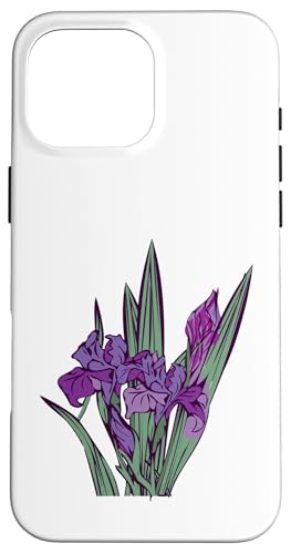 Damen Iris Blume Botanische Wildblumenblumenblumengrafik Hülle für iPhone 16 Pro Max Damen Iris Blume Botanische Wildblumenblumenblumengrafik Hülle für iPhone 16 Pro Max von Frauen Blumenblumen Boho Grafik
