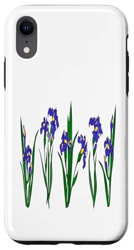 Damen Iris Blume Botanische Wildblumenblumenblumengrafik Hülle für iPhone XR Damen Iris Blume Botanische Wildblumenblumenblumengrafik Hülle für iPhone XR von Frauen Blumenblumen Boho Grafik