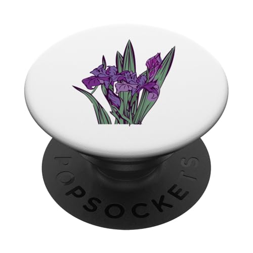 Damen Iris Blume Botanische Wildblumenblumenblumengrafik PopSockets Klebender PopGrip Damen Iris Blume Botanische Wildblumenblumenblumengrafik PopSockets Klebender PopGrip von Frauen Blumenblumen Boho Grafik