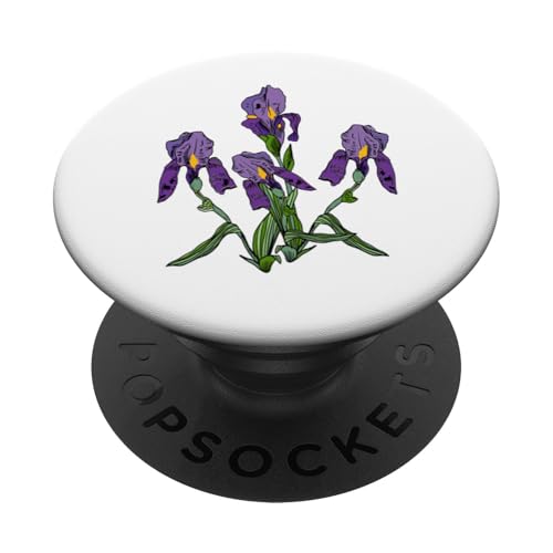 Damen Iris Blume Botanische Wildblumenblumenblumengrafik PopSockets Klebender PopGrip Damen Iris Blume Botanische Wildblumenblumenblumengrafik PopSockets Klebender PopGrip von Frauen Blumenblumen Boho Grafik