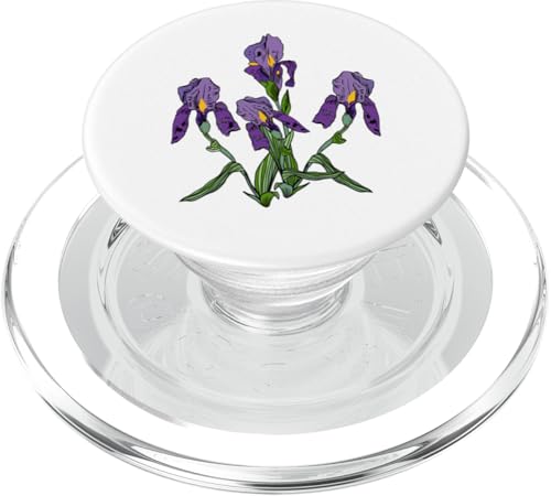 Damen Iris Blume Botanische Wildblumenblumenblumengrafik PopSockets PopGrip für MagSafe Damen Iris Blume Botanische Wildblumenblumenblumengrafik PopSockets PopGrip für MagSafe von Frauen Blumenblumen Boho Grafik