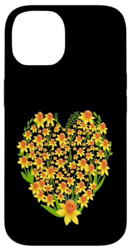Lustige florale Herz gelbe Wild Narzissenblumen Grafiken Hülle für iPhone 14 Lustige florale Herz gelbe Wild Narzissenblumen Grafiken Hülle für iPhone 14 von Frauen Blumenblumen Boho Grafik
