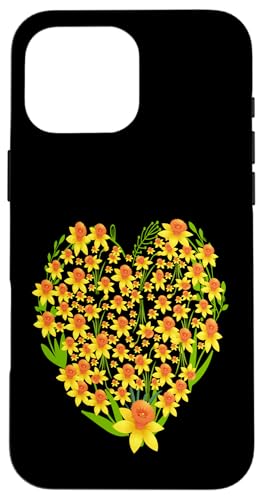 Lustige florale Herz gelbe Wild Narzissenblumen Grafiken Hülle für iPhone 16 Pro Max Lustige florale Herz gelbe Wild Narzissenblumen Grafiken Hülle für iPhone 16 Pro Max von Frauen Blumenblumen Boho Grafik