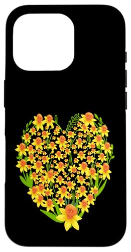 Lustige florale Herz gelbe Wild Narzissenblumen Grafiken Hülle für iPhone 16 Pro Lustige florale Herz gelbe Wild Narzissenblumen Grafiken Hülle für iPhone 16 Pro von Frauen Blumenblumen Boho Grafik