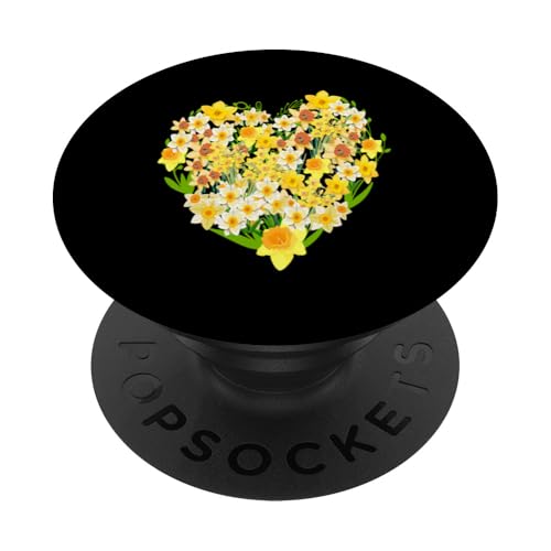 Lustige florale Herz gelbe Wild Narzissenblumen Grafiken PopSockets Klebender PopGrip Lustige florale Herz gelbe Wild Narzissenblumen Grafiken PopSockets Klebender PopGrip von Frauen Blumenblumen Boho Grafik