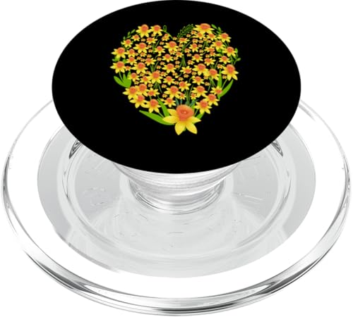 Lustige florale Herz gelbe Wild Narzissenblumen Grafiken PopSockets PopGrip für MagSafe Lustige florale Herz gelbe Wild Narzissenblumen Grafiken PopSockets PopGrip für MagSafe von Frauen Blumenblumen Boho Grafik