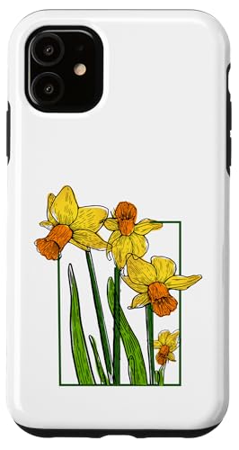 Vintage florale gelbe wilde Narzissenblüten Grafiken Hülle für iPhone 11 Vintage florale gelbe wilde Narzissenblüten Grafiken Hülle für iPhone 11 von Frauen Blumenblumen Boho Grafik