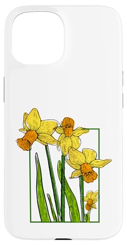Vintage florale gelbe wilde Narzissenblüten Grafiken Hülle für iPhone 15 Vintage florale gelbe wilde Narzissenblüten Grafiken Hülle für iPhone 15 von Frauen Blumenblumen Boho Grafik