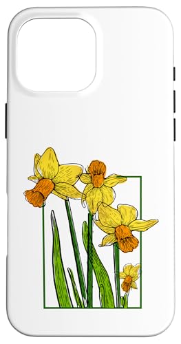 Vintage florale gelbe wilde Narzissenblüten Grafiken Hülle für iPhone 16 Pro Max Vintage florale gelbe wilde Narzissenblüten Grafiken Hülle für iPhone 16 Pro Max von Frauen Blumenblumen Boho Grafik