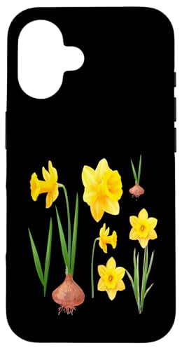 Vintage florale gelbe wilde Narzissenblüten Grafiken Hülle für iPhone 16 Vintage florale gelbe wilde Narzissenblüten Grafiken Hülle für iPhone 16 von Frauen Blumenblumen Boho Grafik