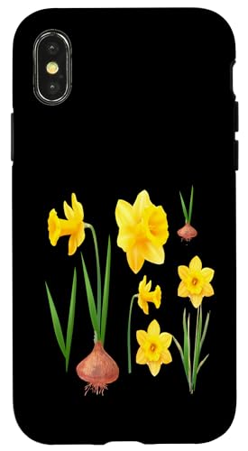 Vintage florale gelbe wilde Narzissenblüten Grafiken Hülle für iPhone X/XS Vintage florale gelbe wilde Narzissenblüten Grafiken Hülle für iPhone X/XS von Frauen Blumenblumen Boho Grafik