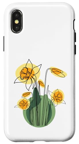 Vintage florale gelbe wilde Narzissenblüten Grafiken Hülle für iPhone X/XS Vintage florale gelbe wilde Narzissenblüten Grafiken Hülle für iPhone X/XS von Frauen Blumenblumen Boho Grafik