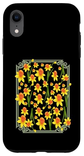Vintage florale gelbe wilde Narzissenblüten Grafiken Hülle für iPhone XR Vintage florale gelbe wilde Narzissenblüten Grafiken Hülle für iPhone XR von Frauen Blumenblumen Boho Grafik