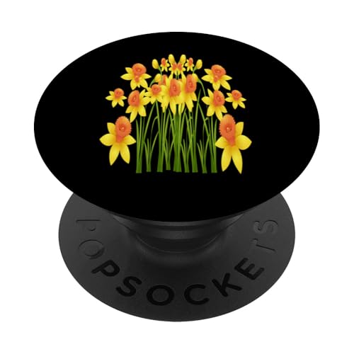 Vintage florale gelbe wilde Narzissenblüten Grafiken PopSockets Klebender PopGrip von Frauen Blumenblumen Boho Grafik