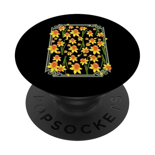 Vintage florale gelbe wilde Narzissenblüten Grafiken PopSockets Klebender PopGrip Vintage florale gelbe wilde Narzissenblüten Grafiken PopSockets Klebender PopGrip von Frauen Blumenblumen Boho Grafik
