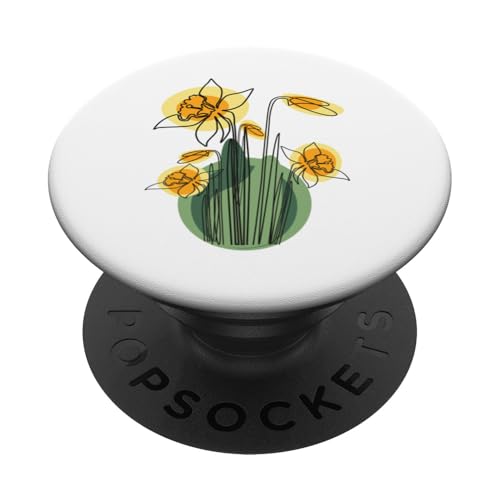 Vintage florale gelbe wilde Narzissenblüten Grafiken PopSockets Klebender PopGrip Vintage florale gelbe wilde Narzissenblüten Grafiken PopSockets Klebender PopGrip von Frauen Blumenblumen Boho Grafik
