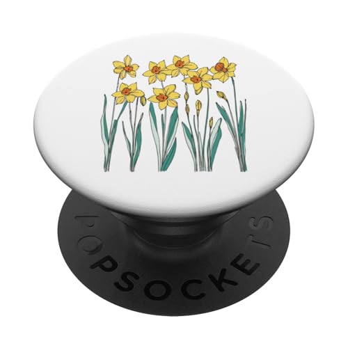 Vintage florale gelbe wilde Narzissenblüten Grafiken PopSockets Klebender PopGrip Vintage florale gelbe wilde Narzissenblüten Grafiken PopSockets Klebender PopGrip von Frauen Blumenblumen Boho Grafik