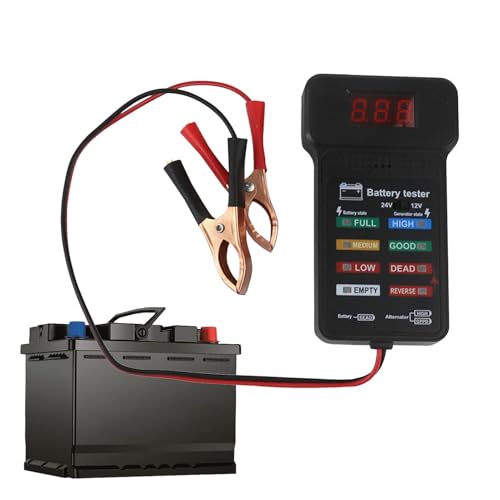 12 V 24 V Automotive Batterietester, Digitaler Voltmeter und Ladesystem Analyzer mit LCD-Display, Auto-Batterieladetester für Elektrofahrzeuge mit LED-Indikatorlicht 12 V 24 V Automotive Batterietester, Digitaler Voltmeter und Ladesystem Analyzer mit LCD-Display, Auto-Batterieladetester für Elektrofahrzeuge mit LED-Indikatorlicht von Fravsiu