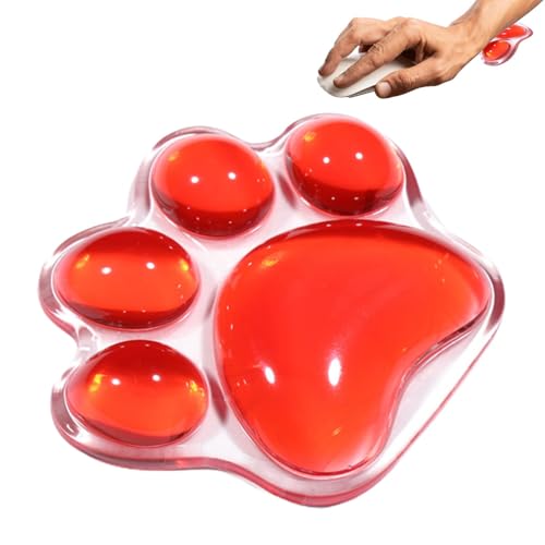 Fravsiu Ergonomische Handballenauflage, transparentes Handgelenkstützkissen | Ergonomische Handgelenkstütze für Maus in Katzenpfotenform, weiche Handgelenkauflage aus Silikon, Handgelenkstütze von Fravsiu