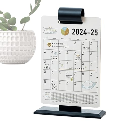 Modern Farmhouse Desk Calendar | Aesthetic Desk Accessories for Stylish Organization | Creative Desktop Calendar for Living Room and Study | Perfect Bookshelf Decoration von Fravsiu