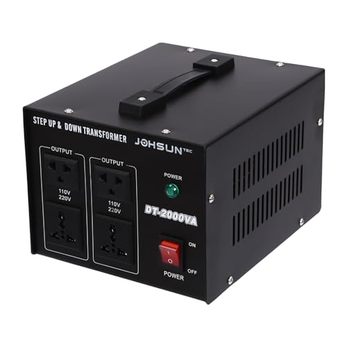 Frederimo Spannungswandler Transformator, 110V⇋220V Step Up/Down Converter Konverter Reiseadapter fur allen elektronischen und elektrischen Geräten (2000W), black von Frederimo