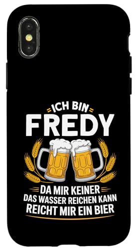 Lustiger Biertrinker Spruch für Fredy Hülle für iPhone X/XS von Fredy Vorname Lustiger Spruch für Biertrinker