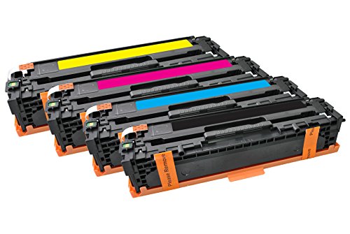 Freecolor CB540A/41A/42A/43A für HP Color LaserJet CP1215/CP1515, Rainbow Kit, Premium Toner, wiederaufbereitet 2200/1400 Seiten, bei 5% Deckung, schwarz von Freecolor