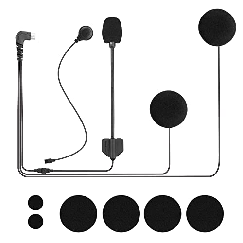 FreedConn 5-poliger Galgen und weiches Mikrofon, Kopfhörer, Lautsprecher, hartes und weiches Kabel, Headset-Zubehör für TCOMSC/TCOMVB/TMAX/T-MAX Pro/KY Pro/KY Pro/R1 Plus/R1 Pro von FreedConn