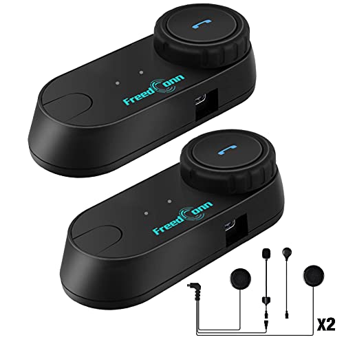 FreedConn T-COM VB 800M Bluetooth Motorrad Helm Interphone Motorrad Intercom Headset Sprechanlage Mit GPS, FM Radio, BT 5.0, Musik Teilen, Doppelpack von FreedConn