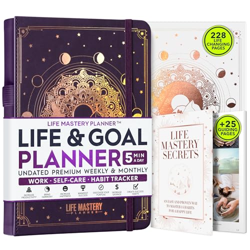 Life Mastery Planer – Eine 12-monatige Reise, um Ihre Ziele zu zerdrücken, Produktivität, Leidenschaft, Erfolg & Glück zu steigern von Freedom Mastery