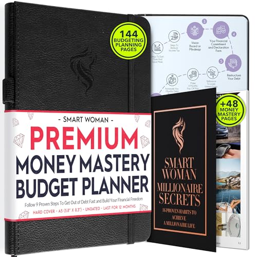 Undated Monatsplaner und Monatsplaner – Eine 12-monatige Reise zur finanziellen Freiheit, monatlicher Budgetbuch-Planer, Anziehungsgesetz von Freedom Mastery