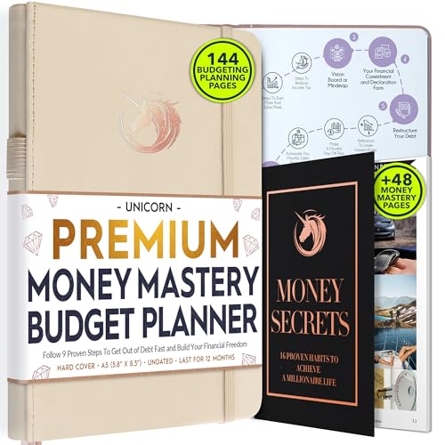 Undated Monatsplaner und monatlicher Rechnungs-Organizer – Eine 12-monatige Reise zur finanziellen Freiheit, monatlicher Budgetbuch-Planer, Anziehungsgesetz (Vanilla) von Freedom Mastery