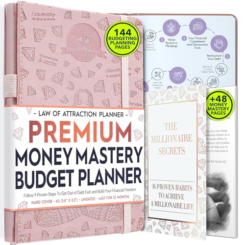 Undated Monatsplaner und monatlicher Rechnungs-Organizer – Eine 12-monatige Reise zur finanziellen Freiheit, monatlicher Budgetbuch-Planer, Law of Attraction Planner von Freedom Mastery