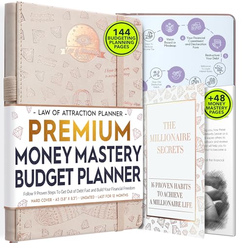 Undated Monthly Budget Planner and Monthly Bill Organiser - A 12 Month Journey to Financial Freedom, Monthly Budget Book Planner, Law of Attraction Planner von Freedom Mastery
