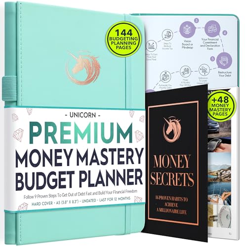 Undated Monthly Budget Planner and Monthly Bill Organizer - A 12 Month Journey to Financial Freedom, Monthly Budget Book Planner, Law of Attraction Planner (Soft Turquoise) von Freedom Mastery