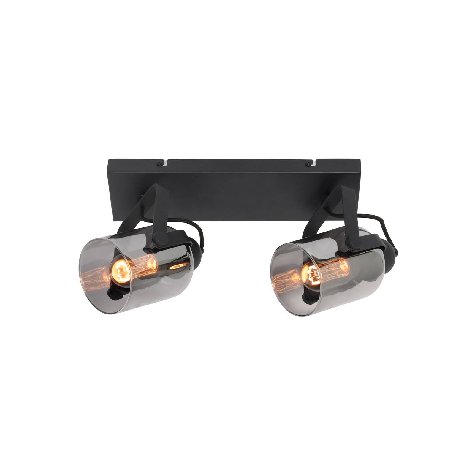 Deckenstrahler Fumoso, Länge 37 cm, schwarz/grau, 2-flg. Deckenstrahler Fumoso, Länge 37 cm, schwarz/grau, 2-flg. von Freelight