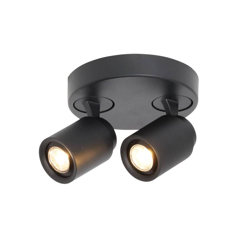Deckenstrahler Razza, schwarz, Ø 26,5 cm, 2-flg., Metall von Freelight