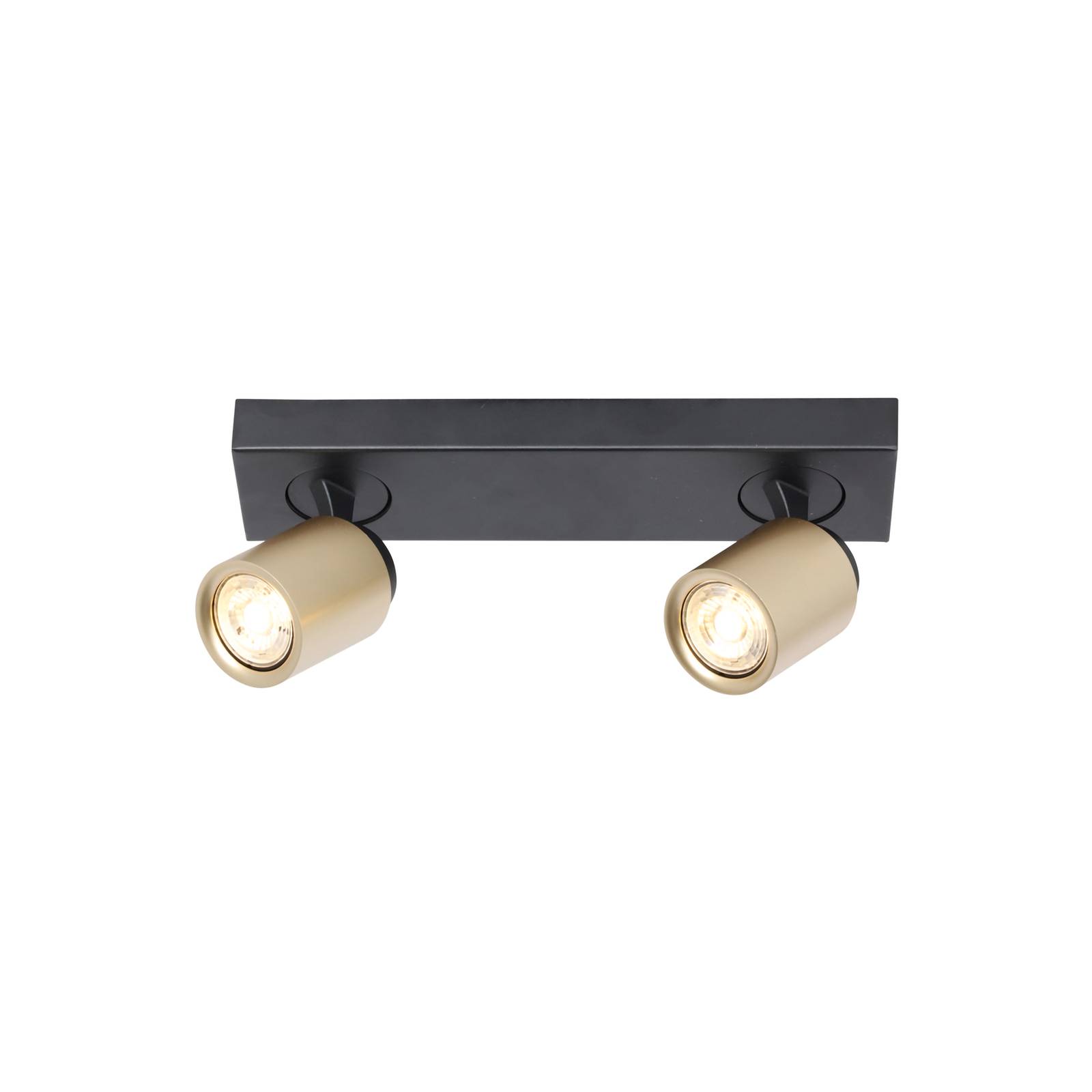 Deckenstrahler Razza, schwarz/gold, Länge 38 cm, 2-flg. Deckenstrahler Razza, schwarz/gold, Länge 38 cm, 2-flg. von Freelight
