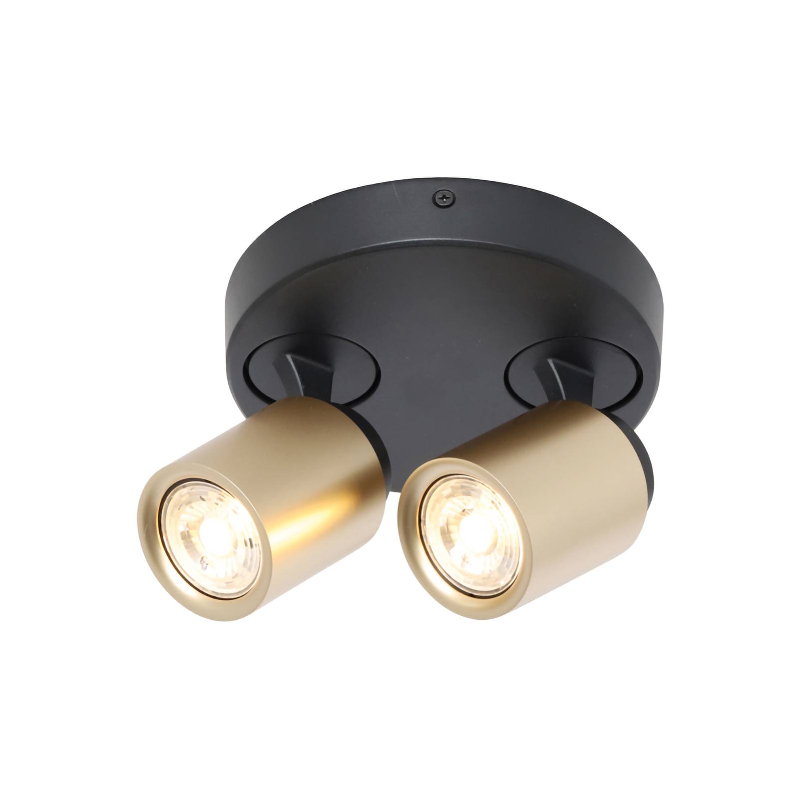 Deckenstrahler Razza, schwarz/gold, Ø 26,5 cm, 2-flg. Deckenstrahler Razza, schwarz/gold, Ø 26,5 cm, 2-flg. von Freelight