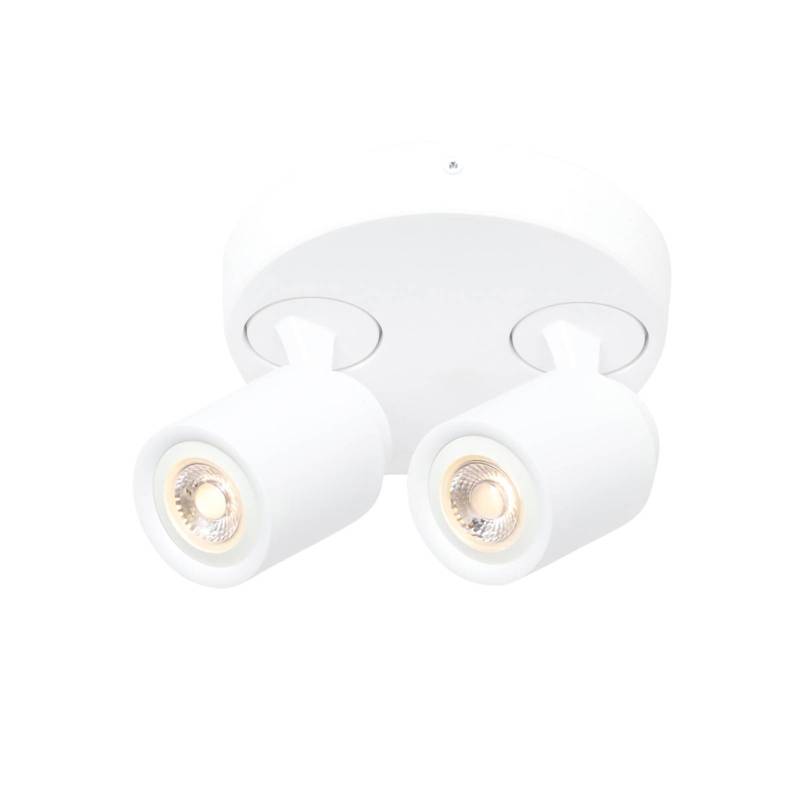 Deckenstrahler Razza, weiß, Ø 26,5 cm, 2-flg., Metall von Freelight