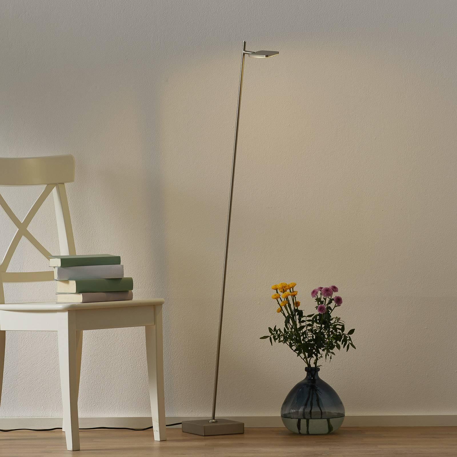 LED-Stehleuchte Block, einflammig, stahlfarben LED-Stehleuchte Block, einflammig, stahlfarben von Freelight