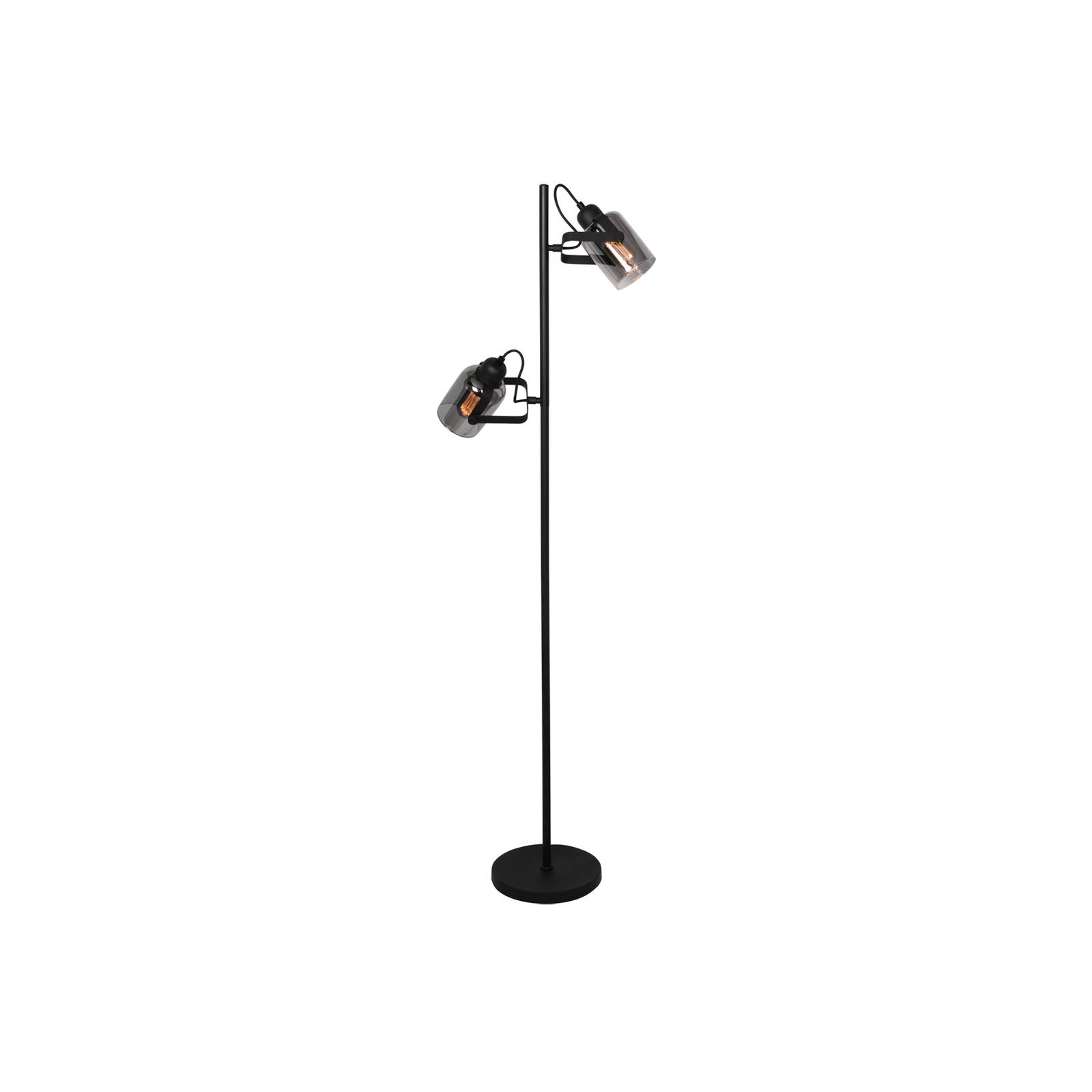 Stehleuchte Fumoso, 2-flg., Höhe 143 cm, schwarz/rauchgrau Stehleuchte Fumoso, 2-flg., Höhe 143 cm, schwarz/rauchgrau von Freelight
