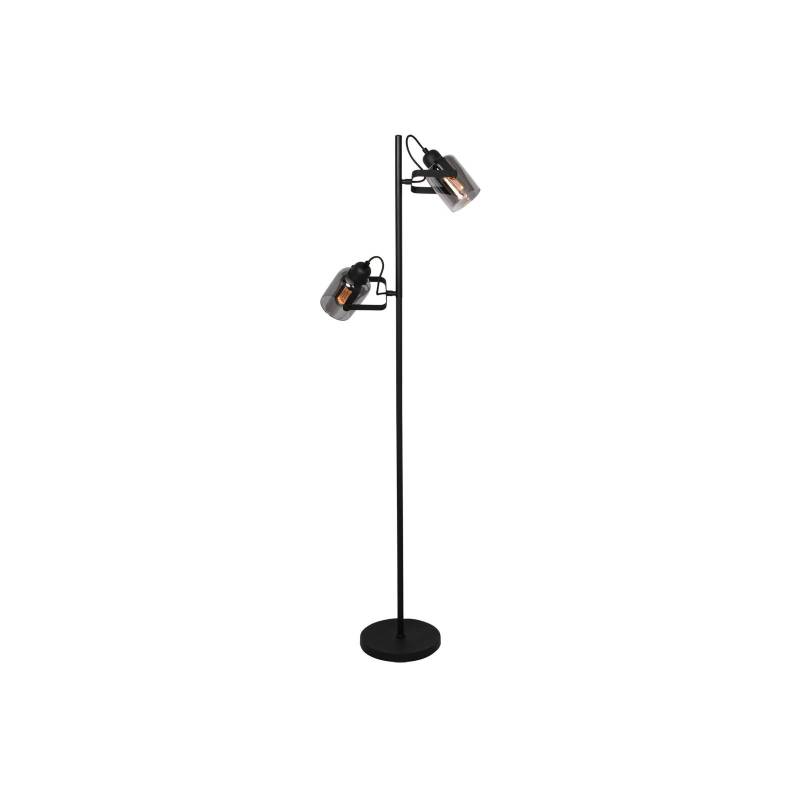 Stehleuchte Fumoso,  2-flg., Höhe 143 cm, schwarz/rauchgrau von Freelight
