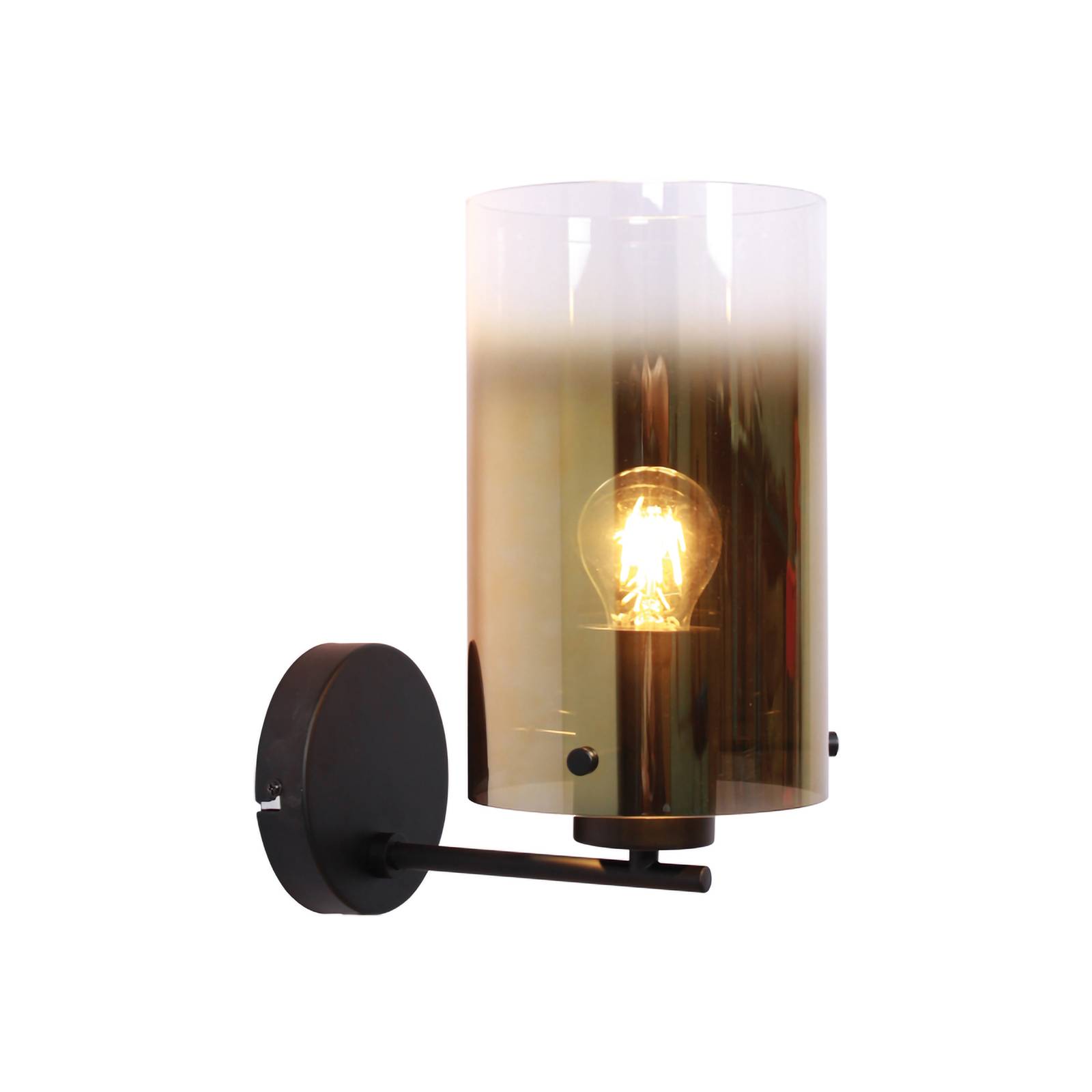 Wandlampe Ventotto, schwarz/gold, Breite 15 cm, Metall/Glas Wandlampe Ventotto, schwarz/gold, Breite 15 cm, Metall/Glas von Freelight