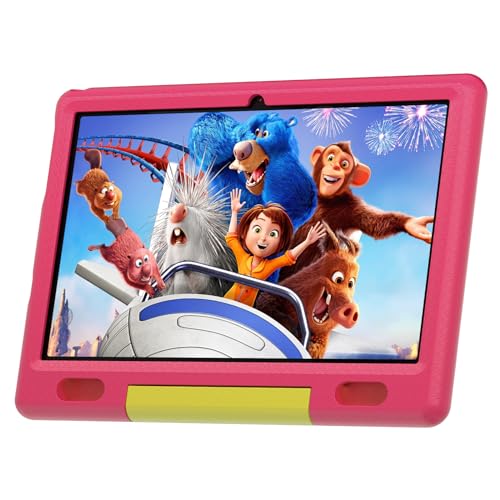 Freeski Kinder Tablet 10 Zoll, Android 13 Tablet für Kinder, 6 GB RAM 64 GB ROM, Kindersicherung, kidoz vorinstallieren, WiFi, Bluetooth, Dual Kamera (Rosa) von Freeski