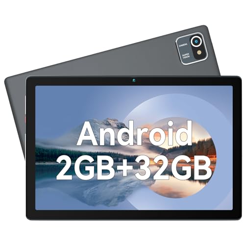 Freeski Tablet Android 12, Tablet 10,1 Zoll 2 GB + 32 GB (TF 128 GB), Tablet Touchscreen 5000 mAh/1280 x 800/5 MP + 8 MP/BT/WiFi/Quad-Core (Grau) von Freeski