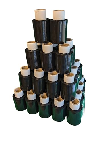 40 x Mini Stretchfolie 10 cm Rollen 23 my + Abroller (schwarz) von Freiziel