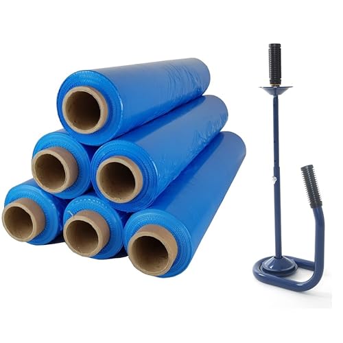 Profi Abroller Premium Blue + 6 Rollen 2,5 kg Stretchfolie 23 my (blau) von Freiziel